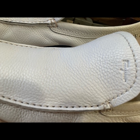 Salvatore Ferragamo white pebble leather drivers perfect weekend in palm beach main image 8